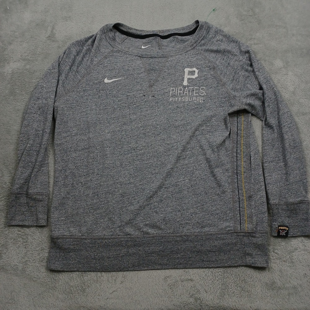 Nike Sweater Womens Large Gray Pittsburgh Pirates MLB Baseball Regular Fit